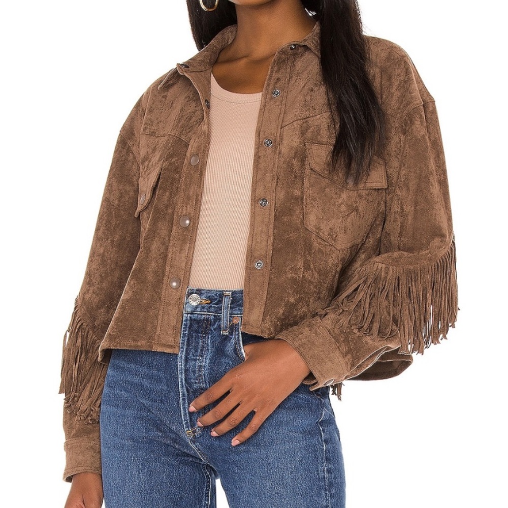 BLANKNYC fringe crop jacket